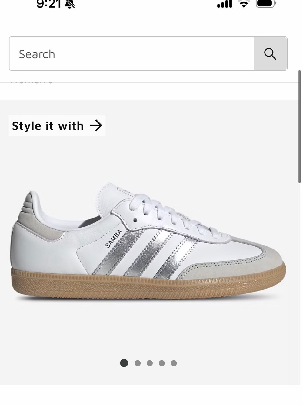 adidas White and Silver Samba Indoor Sneakers - never worn